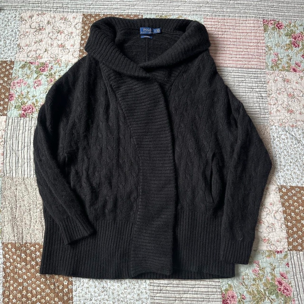 Polo Ralph Lauren black 100% cashmere cardigan